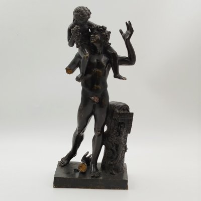 купить Скульптура "Сатир и младенец Бахус" ("Фавн и Бахус"), по модели литейной мастерской P. Masulli, металл, литье, Европа, 1960-1980 гг.