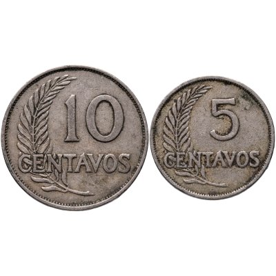 купить Перу набор 5 и 10 сентаво 1940