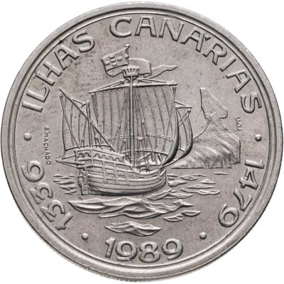 купить Португалия 100 эскудо (escudos) 1989 Золотой век открытий - Открытие Канарских островов