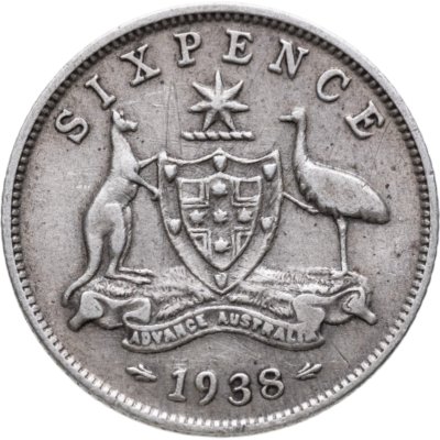 купить Австралия 6 пенсов (pence) 1938