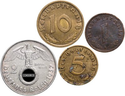 купить Нацистская Германия (Третий рейх) набор из 4 монет 1937 - 1939