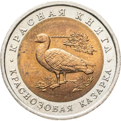 купить 10 рублей 1992 ЛМД Краснозобая казарка
