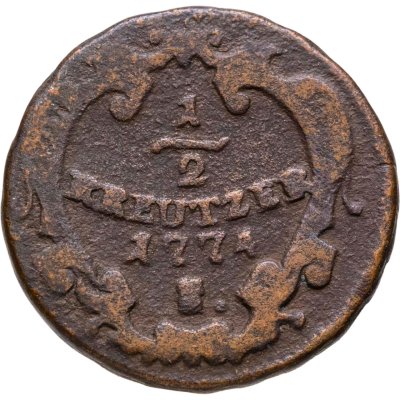 купить Австрия 1/2 крейцера 1774