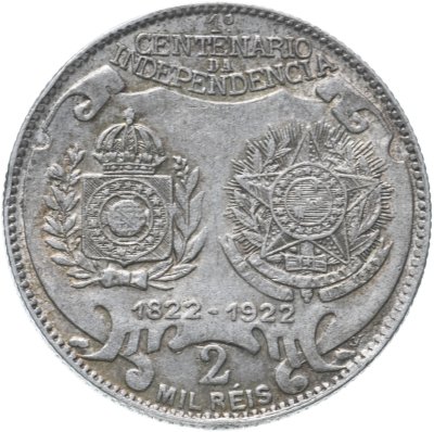 купить Бразилия 2000 реалов (рейс, reis) 1922 "100-летие независимости"