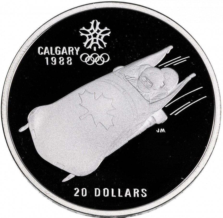 купить Канада 20 долларов 1987 "XV зимние Олимпийские игры в Калгари - Бобслей"