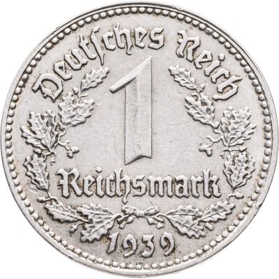 купить Германия, Третий рейх 1 рейхсмарка (reichsmark) 1939 D