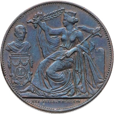 купить Бельгия 5 сантимов 1856 "25 лет инаугурации Короля"