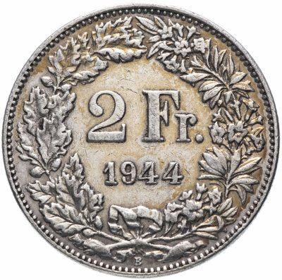купить Швейцария 2 франка (francs) 1944