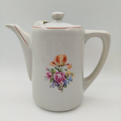 купить Кофейник, украшенный цветочным декором, фарфор, деколь, Болгария, 1970-1990 гг.