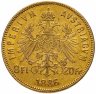Купить Австро-Венгрия 8 флоринов - 20 франков 1886 рестрайк (новодел), монета для Австрии
