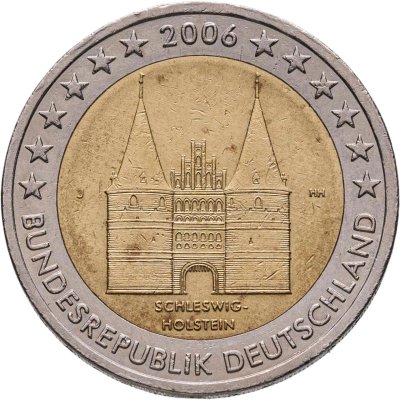купить Германия 2 евро (euro) 2006 "Федеральные земли Германии - Голштинские ворота в Любеке, Шлезвиг-Гольштейн"