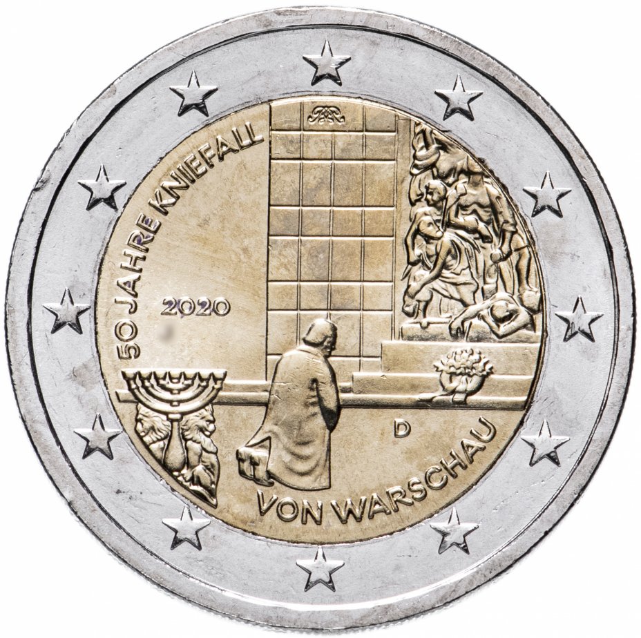 купить Германия 2 евро 2020 "50-летие коленопреклонения в Варшаве", монетный двор A