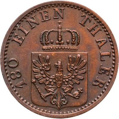 купить Германия, Пруссия 2 пфеннига 1868, знак монетного двора: "B" - Бреслау