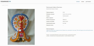 купить Игрушка "Индюк на лапках", автор росписи Анфиса Ивановна Ворожцова (1929–2003), глина, роспись, сусальное золото, Дымковская игрушка, СССР, 1980-1990 гг.