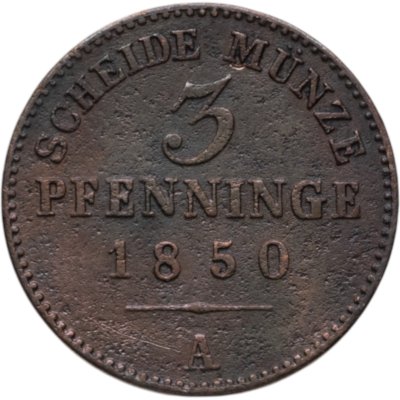 купить Пруссия 3 пфеннига 1850 A