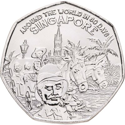 купить Гернси 50 пенсов 2022 "Вокруг света за 80 дней - Сингапур"