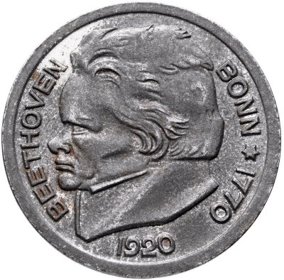 купить Германия "Бонн" 25 пфеннигов 1920 нотгельд Людвиг ван Бетховен