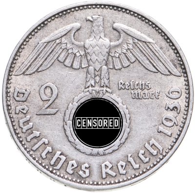 купить Германия, Третий рейх 2 рейхсмарки 1936, знак монетного двора: "D" - Мюнхен