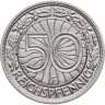 Купить Германия 50 рейхспфеннигов (reichspfennig) 1928, знак монетного двора "F" — Штутгарт