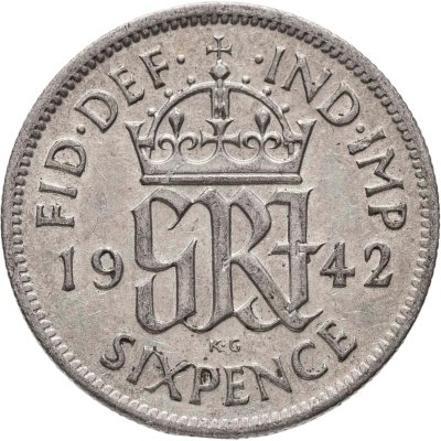 купить Великобритания 6 пенсов (pence) 1942