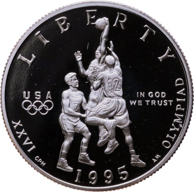 купить США 50 центов (1/2 доллара, half dollar) 1995 "XXVI летние Олимпийские Игры, Атланта 1996 - Баскетбол"
