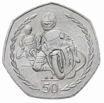 купить Остров Мэн 50 пенсов (pence) 1997 Мотогонки "Tourist Trophy"
