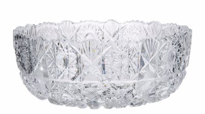 Купить Ваза конфетница с рельефным декором, хрусталь ,алмазная грань, СССР, 1970-1990 гг.