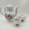 Купить Сервиз кофейный "Галантная сцена" на 6 персон (15 предметов), фарфор, деколь, люстр, золочение, Западная Европа, 1970-1990 гг.