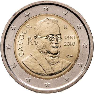 купить Италия 2 евро 2010 "200 лет со дня рождения Камилло Кавура"