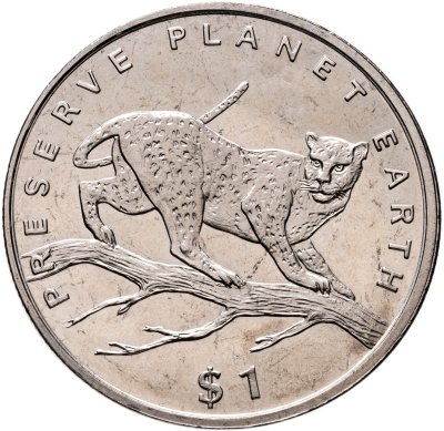 купить Либерия 1 доллар (dollar) 1995 «Сохраним планету Земля - леопард»