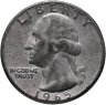 Купить США  25 центов (квотер, 1/4 доллара, quarter dollar) 1965