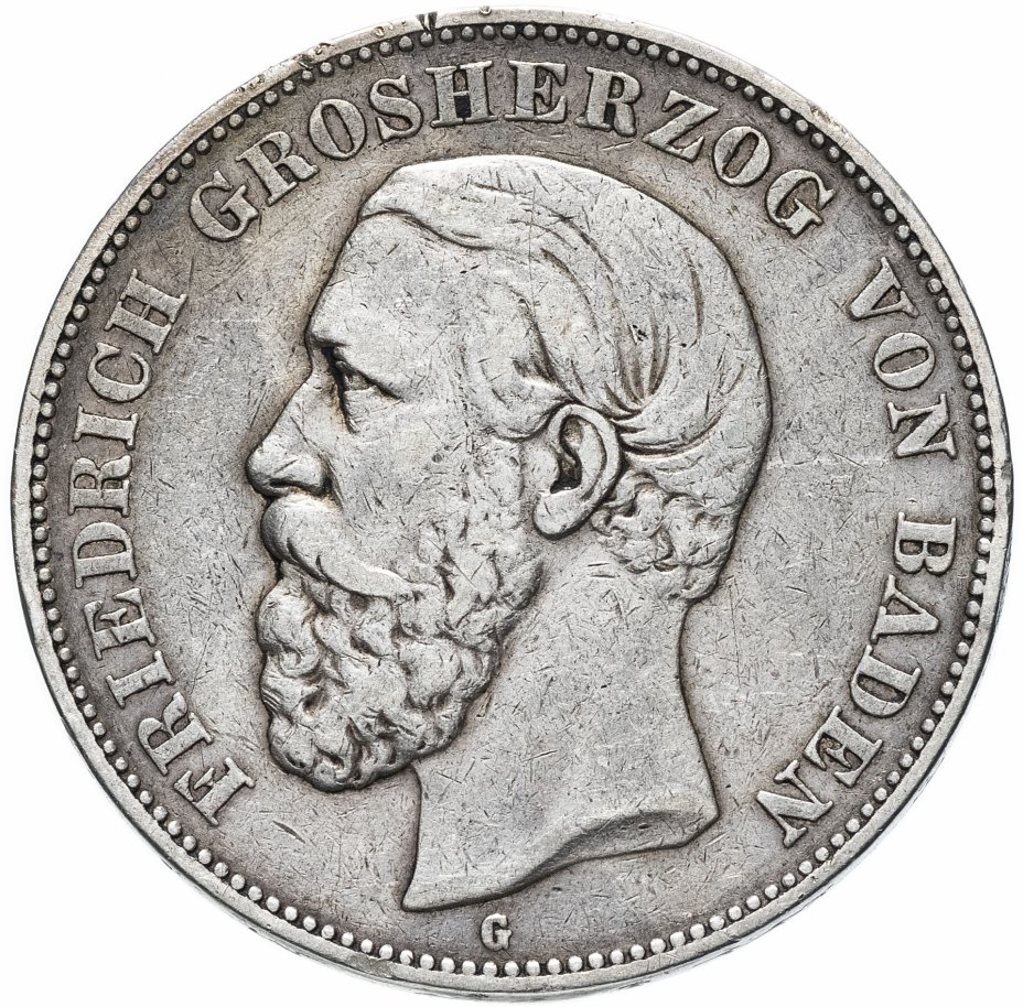 купить Германия (Баден) 5 марок (mark) 1875 "Фридрих I"