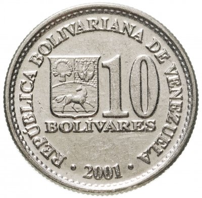 купить Венесуэла 10 боливаров (bolivares) 2001 сталь