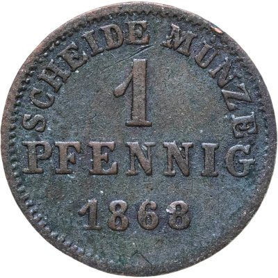 купить Гессен-Дармштадт 1 пфенниг 1868