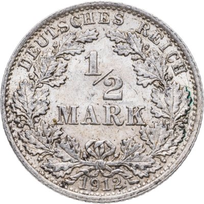 купить Германия 1/2 марки (mark) 1912 Знак монетного двора: "A" - Берлин