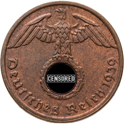 купить Германия, Третий рейх 1 рейхспфенниг (reichspfennig) 1939, знак монетного двора: "A" - Берлин