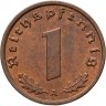Купить Германия, Третий рейх 1 рейхспфенниг (reichspfennig) 1939, знак  монетного двора: "A" - Берлин