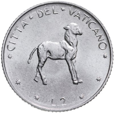 купить Ватикан 2 лиры 1974