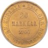 Купить 20 марок 1904 L, монета для Финляндии в слабе PCGS MS62