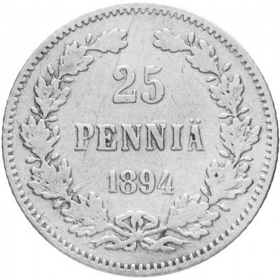 Купить 25 пенни 1894 L, монета для Финляндии
