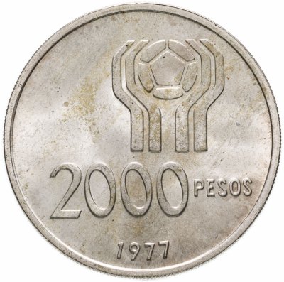 Купить Аргентина 2000 песо (pesos) 1977 Чемпионат мира по футболу, Аргентина 1978