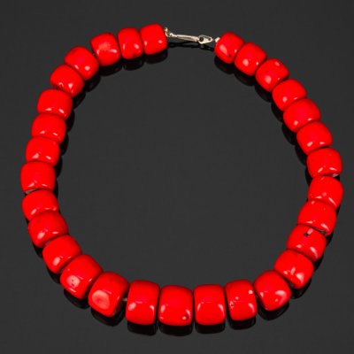 купить [Крупные] Бусы винтажные, состоящие из больших округлых бусин, металл, кораллоид Бамбу (bamboo), СССР, 1980-1990 гг.