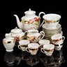 Купить Сервиз кофейный "Сентябрь" на 6 персон, 23 предмета, в оригинальной коробке, фарфор, роспись, золочение, Ленинградский фарфоровый завод (ЛФЗ), Российская Федерация, 2002-2006 гг.