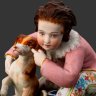 Купить Статуэтка "Мальчик с собакой", предположительно завод А.Г. Попова, бисквит, роспись, Российская империя, 1810-1850 гг.