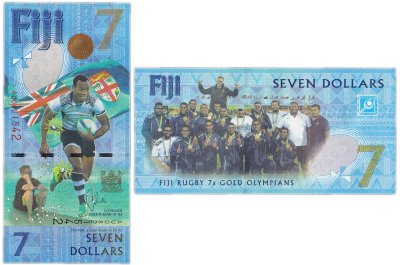 купить Фиджи - 7 долларов 2017 юбилейная "Олимпийские чемпионы по Регби" Спорт