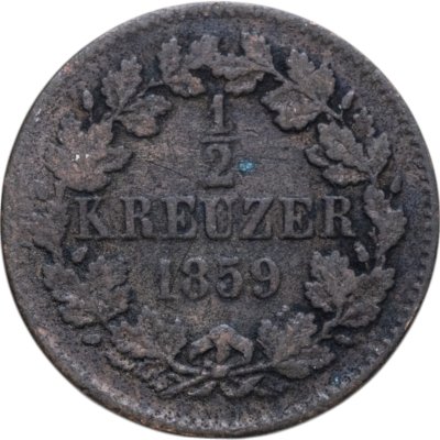 купить Германия, Баден, 1/2 крейцера 1859