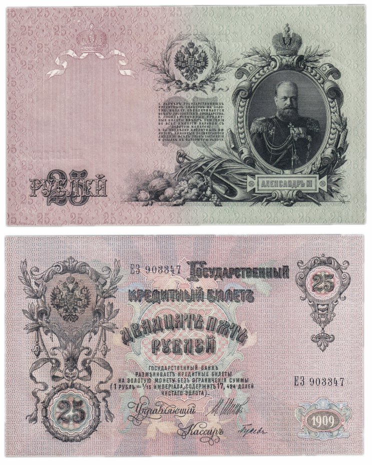 купить 25 рублей 1909 Шипов