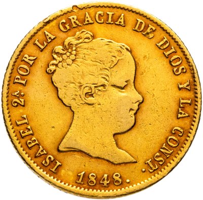 купить Испания 80 реал 1848, знак монетного двора "M" - Мадрид