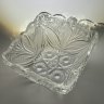 Купить Салатник квадратной формы с резным растительным декором, хрусталь, алмазная грань, СССР, 1970-1990 гг.