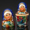 Купить Матрешка "Русская зима. Новый год" (5 мест), автор росписи С.А. Лонченкова, дерево, лак, роспись, золочение, Российская Федерация, 2025 г.